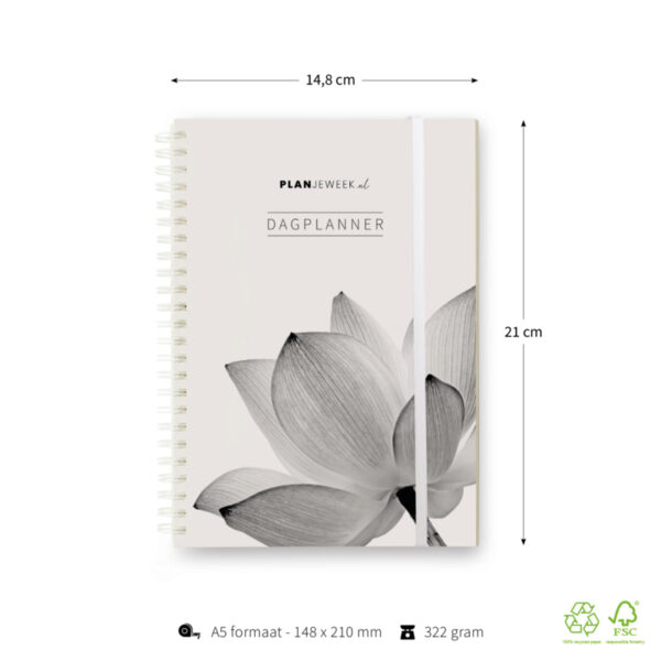 Prikkelarme A5 dagplanner Lotus planboekje 2